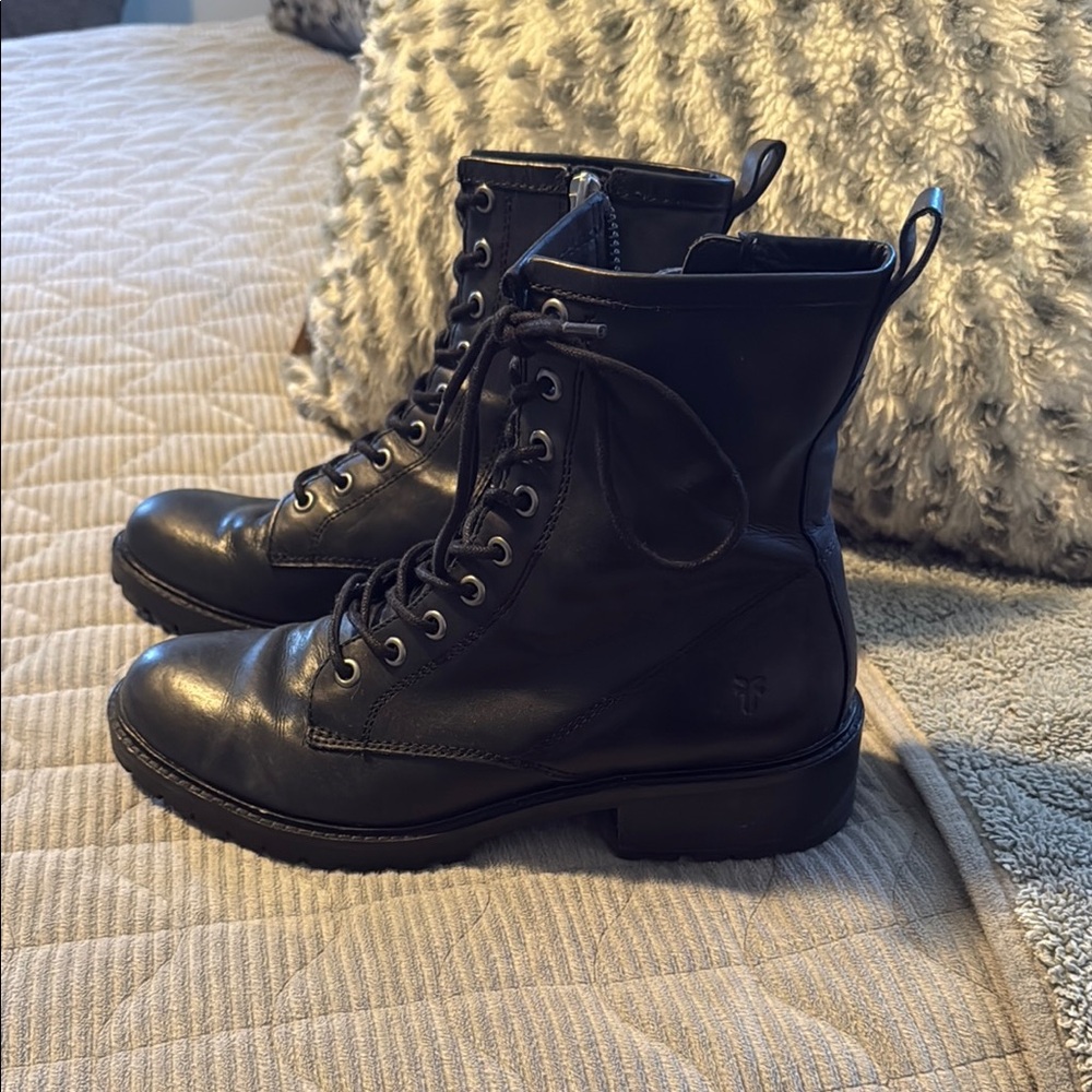 Frye Black Combat Boots